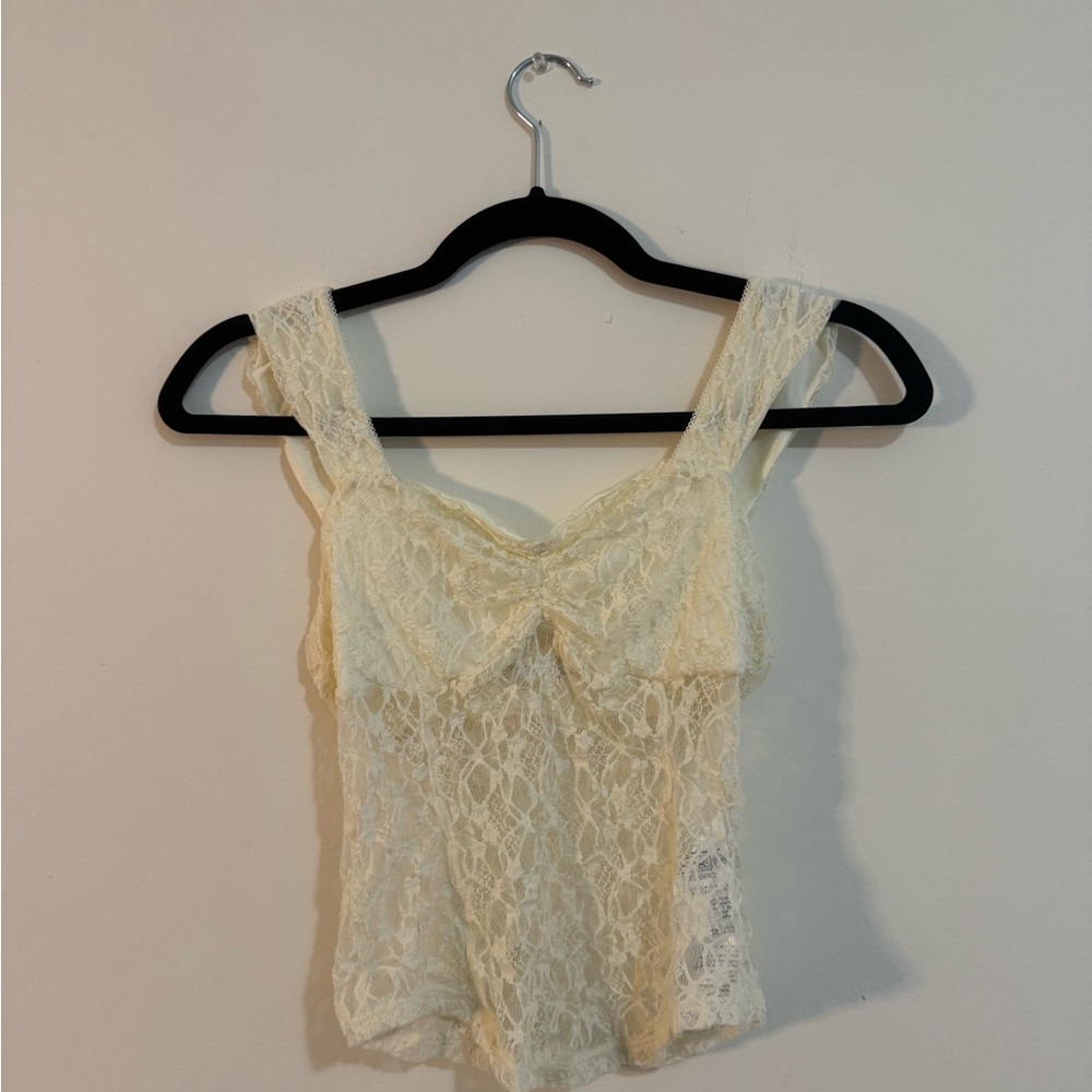 Kimchi Blue Cream Lace Top Size S